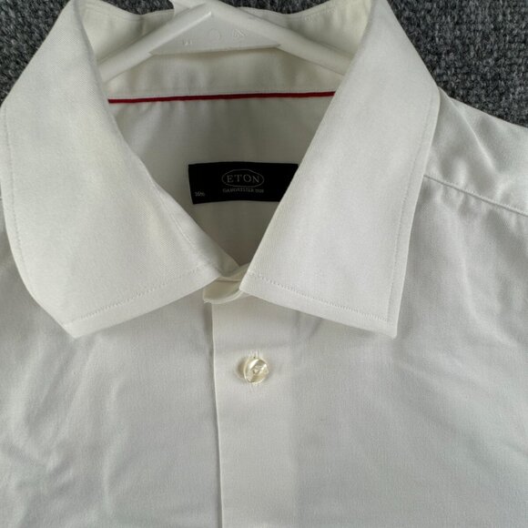 Eton Long Sleeve Button Up Shirt Men Cotton Designer White Ganghester 16.5 Woven - Picture 8 of 15